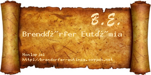 Brendörfer Eutímia névjegykártya